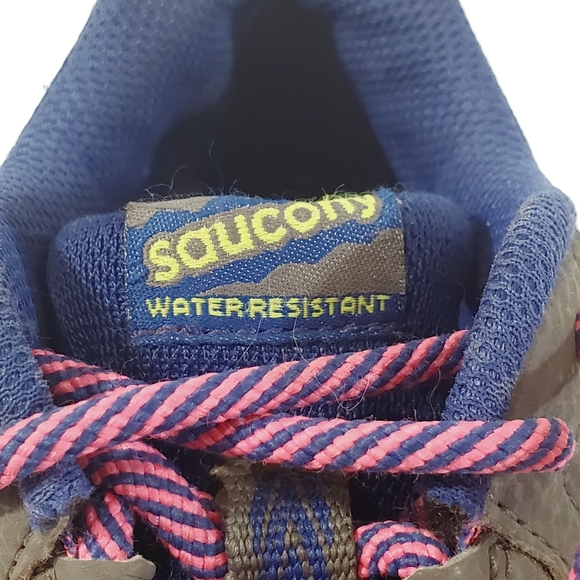 Saucony Peregrine Shield 2 Pink, Grey, Blue & Green Sneakers Shoes Size 1.5 - Picture 10 of 12